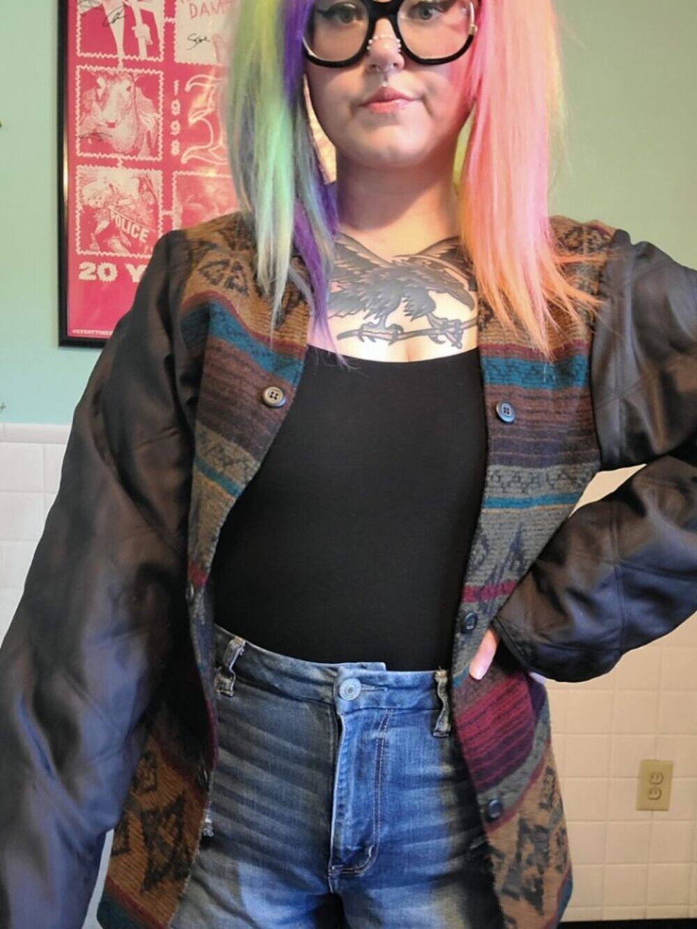 Woolrich Southwest Cardigan Jacket Womens Medium Aztec Wool Knit Colorful